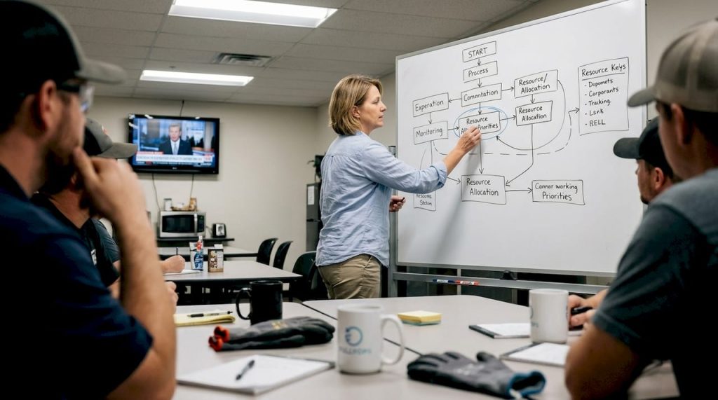 Manager mapping resource allocation for team