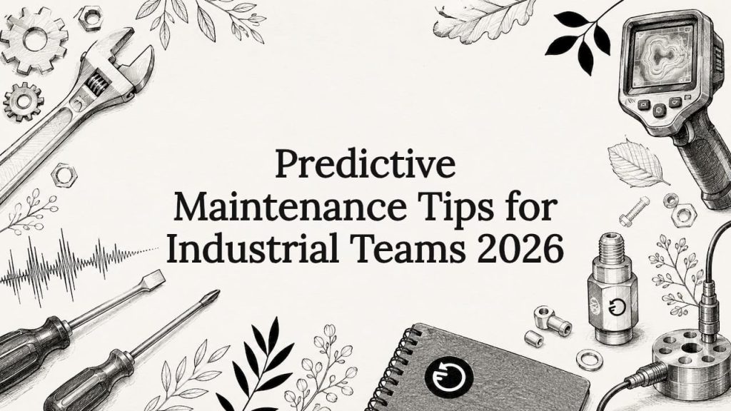 Decorative industrial maintenance title card illustration
