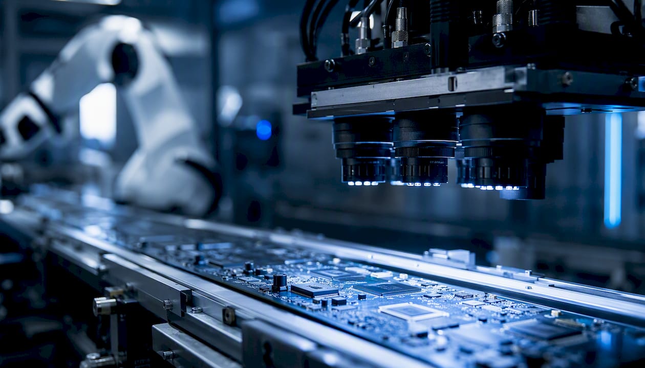 Automated visual inspection station with cameras and lighting