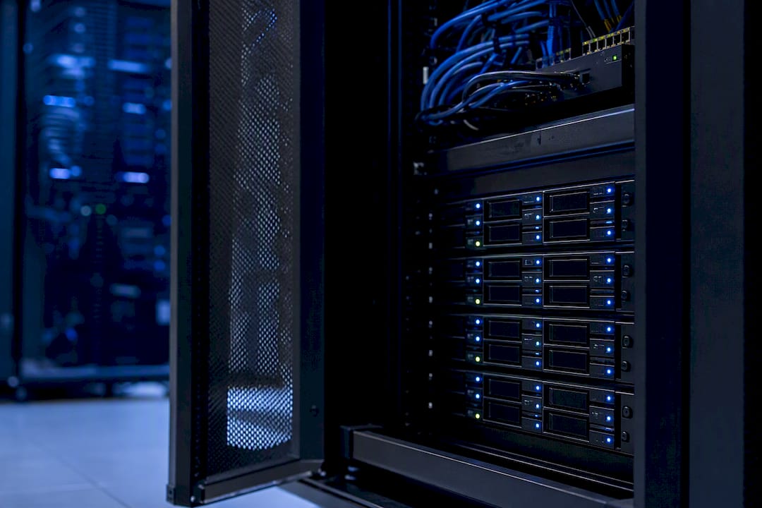 Encrypted backup drives in server rack