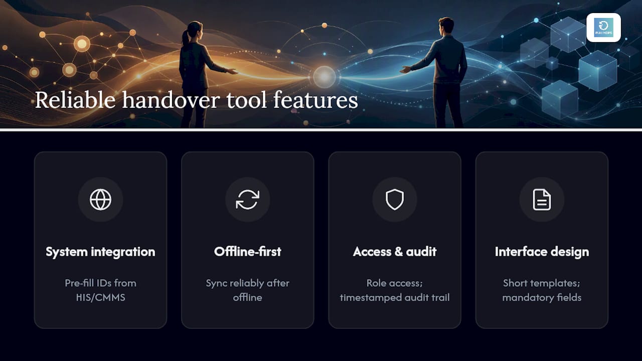 Diagram of reliable handover tool features