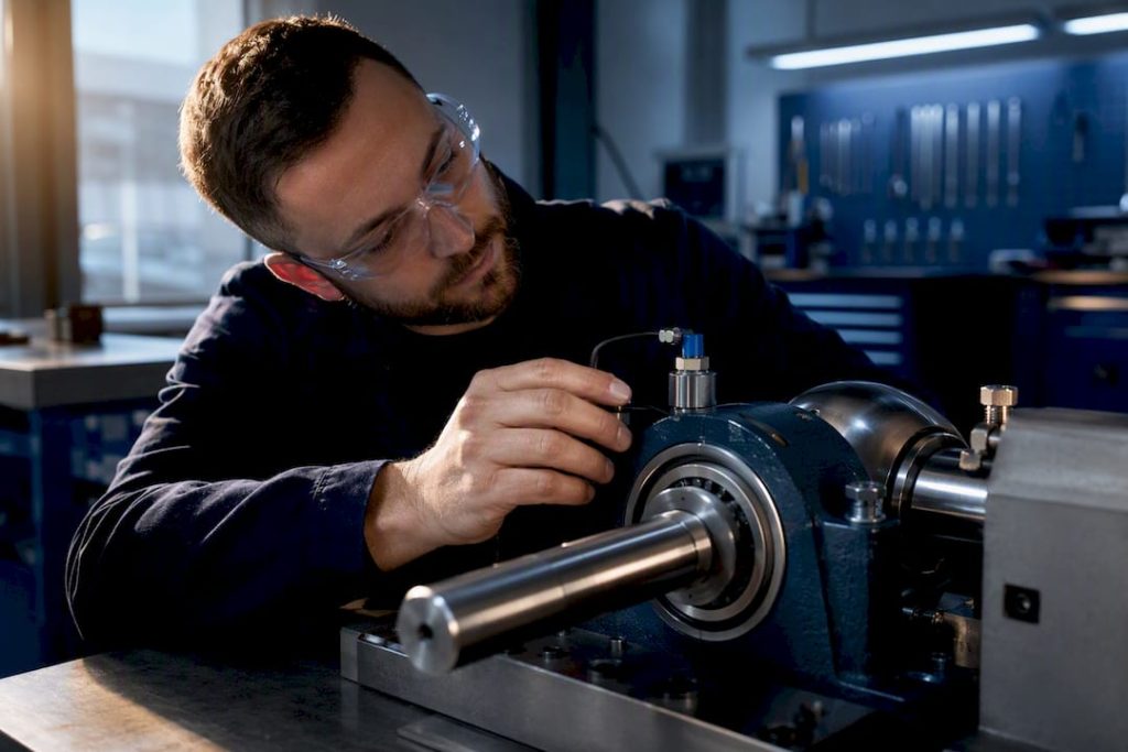 Vibration sensor beside bearing assembly