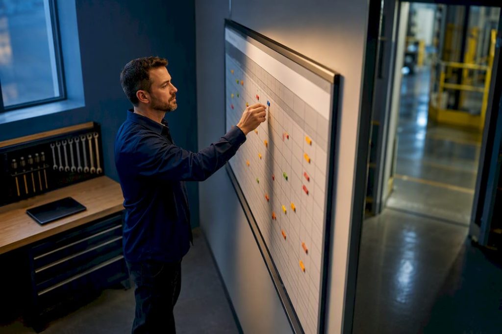 Planner arranging preventive maintenance schedule
