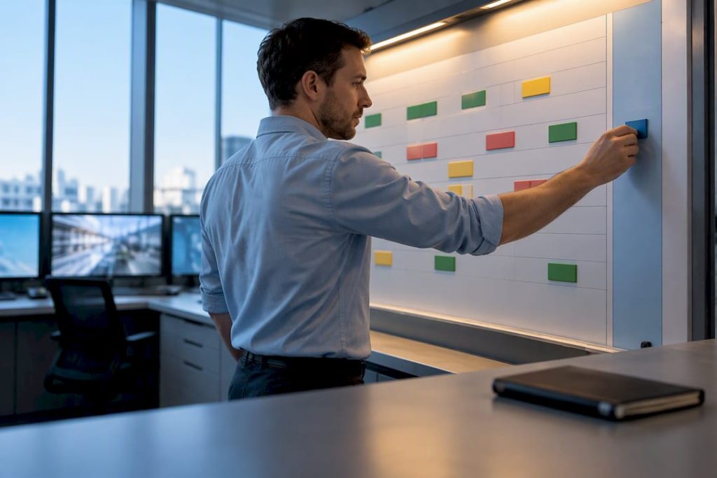 Manager reserving contingency time on schedule board